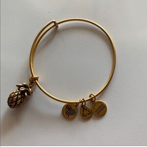 Alex & Ani Pineapple Bangle Bracelet in Gold Tone
